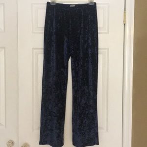 PJ salvage crushed velvet navy pants xs
